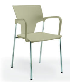 Офисный стул AKTIVA Каркас хром/сидение, спинка, подлокотники закр. Пластик песочный 458x500x818