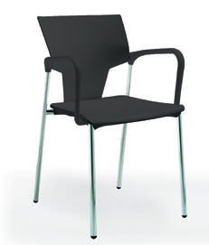 Офисный стул AKTIVA Каркас хром/сидение, спинка, подлокотники закр. Пластик black 458x500x818