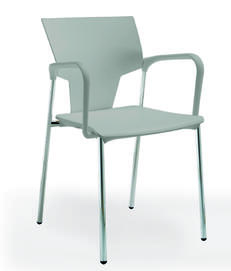 Офисный стул AKTIVA Каркас хром/сидение, спинка, подлокотники закр. Пластик gray 458x500x818