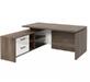 Кабинет руководителя Festus Стол руководителя с опорной тумбой FB-117L.GG Орех Пацифик Табак/Мрамор Леванто белый 1700x1800x750