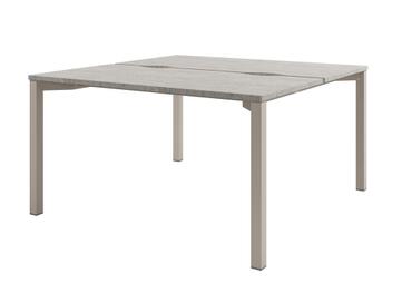Офисная мебель Solution Стол-тандем на металлокаркасе D-41 Бетон Чефалу/Кашемир 1400x1432x750