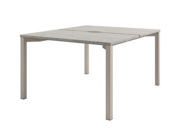 Офисная мебель Solution Стол-тандем на металлокаркасе D-40 Бетон Чефалу/Кашемир 1200x1432x750