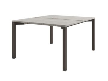 Офисная мебель Solution Стол-тандем на металлокаркасе D-40 Бетон Чефалу/Трюфель 1200x1432x750