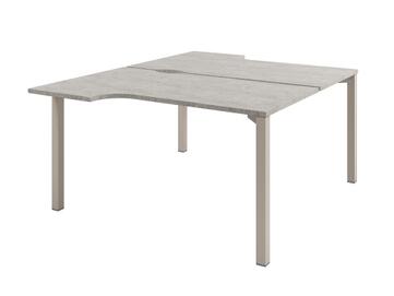 Офисная мебель Solution Стол-тандем на металлокаркасе D-61 Бетон Чефалу/Кашемир 1400x1792x750