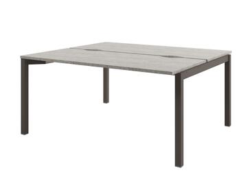 Офисная мебель Solution Стол-тандем на металлокаркасе, начальная секция D-421 Бетон Чефалу/Трюфель 1600x1432x750