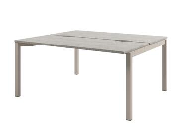 Офисная мебель Solution Стол-тандем на металлокаркасе, начальная секция D-421 Бетон Чефалу/Кашемир 1600x1432x750
