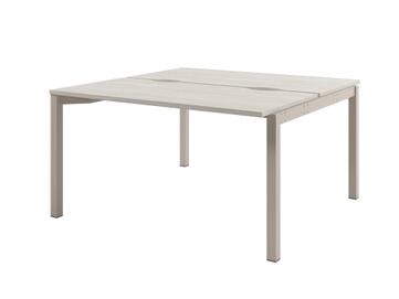 Офисная мебель Solution Стол-тандем на металлокаркасе, начальная секция D-411 Акация Морава/Кашемир 1400x1432x750