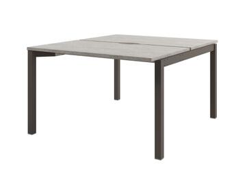 Офисная мебель Solution Стол-тандем на металлокаркасе, начальная секция D-401 Бетон Чефалу/Трюфель 1400x1432x750