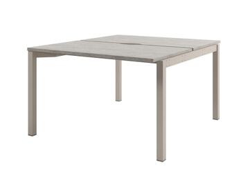 Офисная мебель Solution Стол-тандем на металлокаркасе, начальная секция D-401 Бетон Чефалу/Кашемир 1400x1432x750
