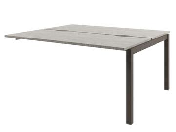 Офисная мебель Solution Стол-тандем на металлокаркасе, средняя секция D-422 Бетон Чефалу/Трюфель 1600x1432x750