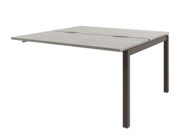 Офисная мебель Solution Стол-тандем на металлокаркасе, средняя секция D-412 Бетон Чефалу/Трюфель 1400x1432x750