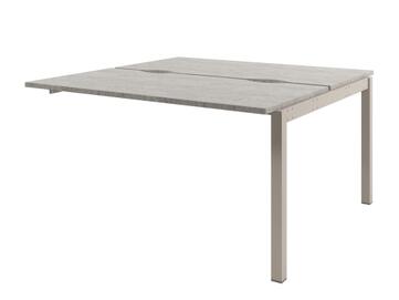 Офисная мебель Solution Стол-тандем на металлокаркасе, средняя секция D-412 Бетон Чефалу/Кашемир 1400x1432x750