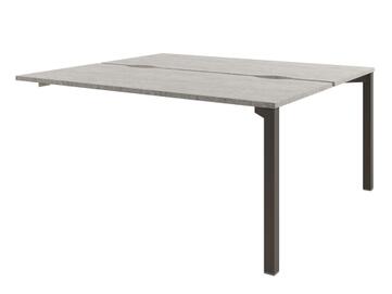 Офисная мебель Solution Стол-тандем на металлокаркасе, конечная секция D-423 Бетон Чефалу/Трюфель 1600x1432x750