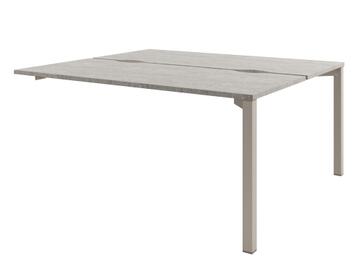 Офисная мебель Solution Стол-тандем на металлокаркасе, конечная секция D-423 Бетон Чефалу/Кашемир 1600x1432x750