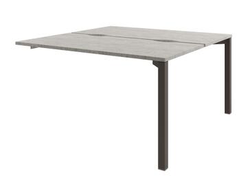 Офисная мебель Solution Стол-тандем на металлокаркасе, конечная секция D-413 Бетон Чефалу/Трюфель 1400x1432x750