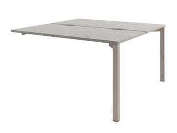 Офисная мебель Solution Стол-тандем на металлокаркасе, конечная секция D-413 Бетон Чефалу/Кашемир 1400x1432x750