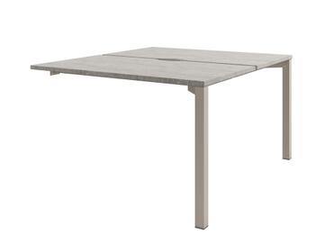 Офисная мебель Solution Стол-тандем на металлокаркасе, конечная секция D-403 Бетон Чефалу/Кашемир 1200x1432x750