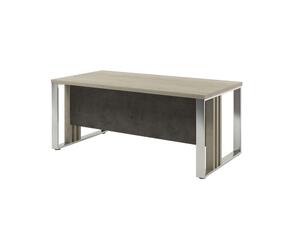 Кабинет руководителя Vestar Стол руководителя прямой на металлических опорах Z-318 Дуб Галифакс белый/Бетон Чикаго 1800x900x750