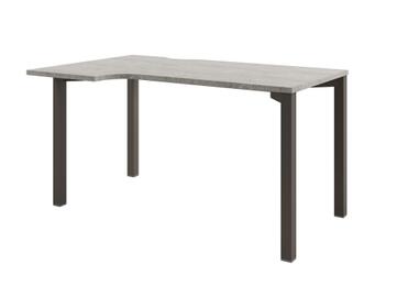 Офисная мебель Solution Стол эргономичный на металлокаркасе начальная секция D-511 левый Бетон Чефалу/Трюфель 1400x880x750