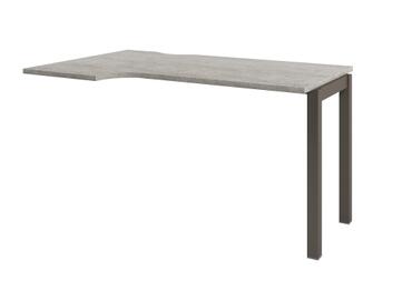 Офисная мебель Solution Стол эргономичный на металлокаркасе средняя секция D-512 левый Бетон Чефалу/Трюфель 1400x880x750