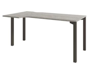 Офисная мебель Solution Стол эргономичный на металлокаркасе начальная секция D-521 левый Бетон Чефалу/Трюфель 1600x880x750