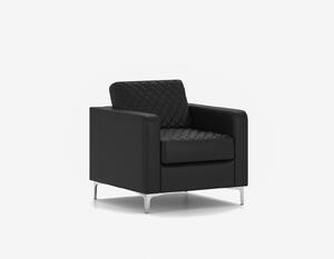 Диван двухместный Chairman АКТИВ Экокожа Euroline 9100 (Черная) 1360х830х830