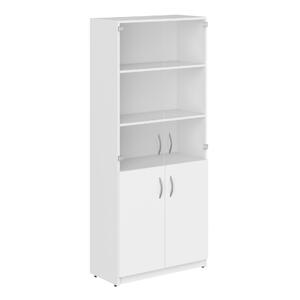 Офисная мебель Simple Шкаф комбинированный со стеклом SR-5W.2 Белый 770х375х1817