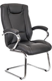 Кресло офисное Харман CF (black) хром черная экокожа