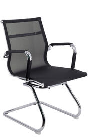 Кресло офисное Самба white CF хром белый пластик черная ткань