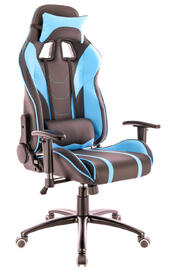 Геймерское кресло Lotus S16 (Lotus S16 Blue) Экокожа Голубая