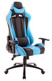 Геймерское кресло Lotus S5 (Lotus S5 Blue) Экокожа Голубая