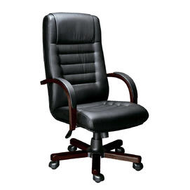 Кресло руководителя Myra A (MYR18510021) Кожа черная/задняя часть спинки искус. кожа черная 510x500x1200