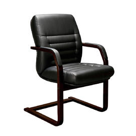 Конференц-кресло Myra C (MYR18530021) Кожа черная/задняя часть спинки искус. кожа черная 510x500x920