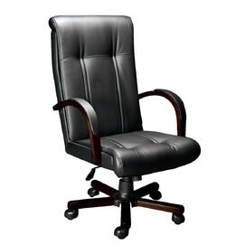 Кресло руководителя Paris A (PRS5210021) Кожа черная/задняя часть спинки искус. кожа черная 550x540x1250