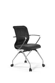 Конференц-кресло Ergolife Sit 8 1141286 (сетка Х2/экокожа, черная, ножки на роликах)