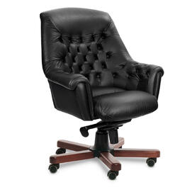 Кресло руководителя Zurich B Кожа черная 1090x770x560