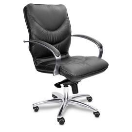 Кресло офисное Leeds Chrome B Кожа черная 970x500x670