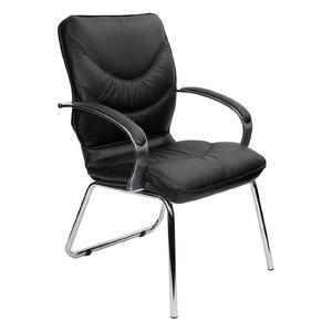 Стул офисный Leeds Chrome D Кожа черная 970x500x670