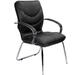 Стул офисный Leeds Chrome D Кожа черная 970x500x670