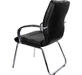 Стул офисный Leeds Chrome D Кожа черная 970x500x670