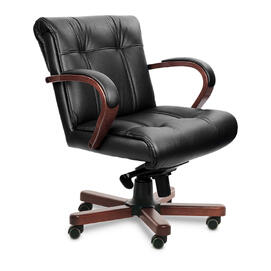 Кресло офисное Paris B Кожа черная 1100x500x670