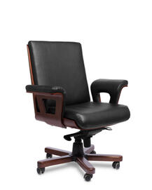 Кресло офисное Cadis B Кожа черная 1130x560x830