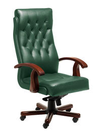 Кресло руководителя Darwin A Кожа темно-зеленая 1120x500x690