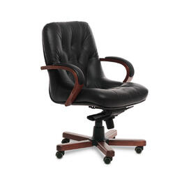 Кресло офисное Premier B Кожа черная 970x500x670