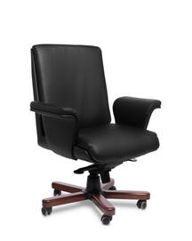 Кресло офисное Харман LB (brown) хром коричневая экокожа