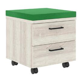 Офисная мебель Xten Тумба мобильная (подушка зеленая) XMC-2D.1A Сосна Эдмонт/Зеленый 465x465x520