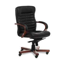 Конференц-кресло Orion wood B Кожа черная 650x720x