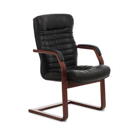 Конференц-кресло Orion wood C Кожа черная 620x800x990