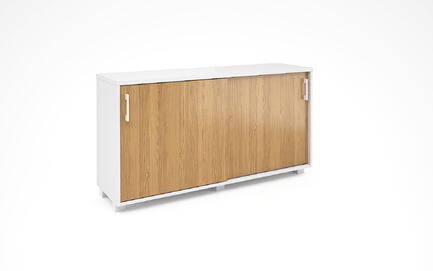 Офисная мебель Alba Шкаф-купе AL-2.5 Дуб Сантана/Белый 1380x400x750