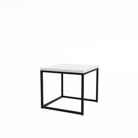 Стол журнальный квадратный большой BIG LOGIC Белый/Черный 500x500x450